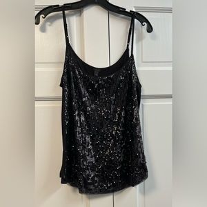JCrew black sequin tank top